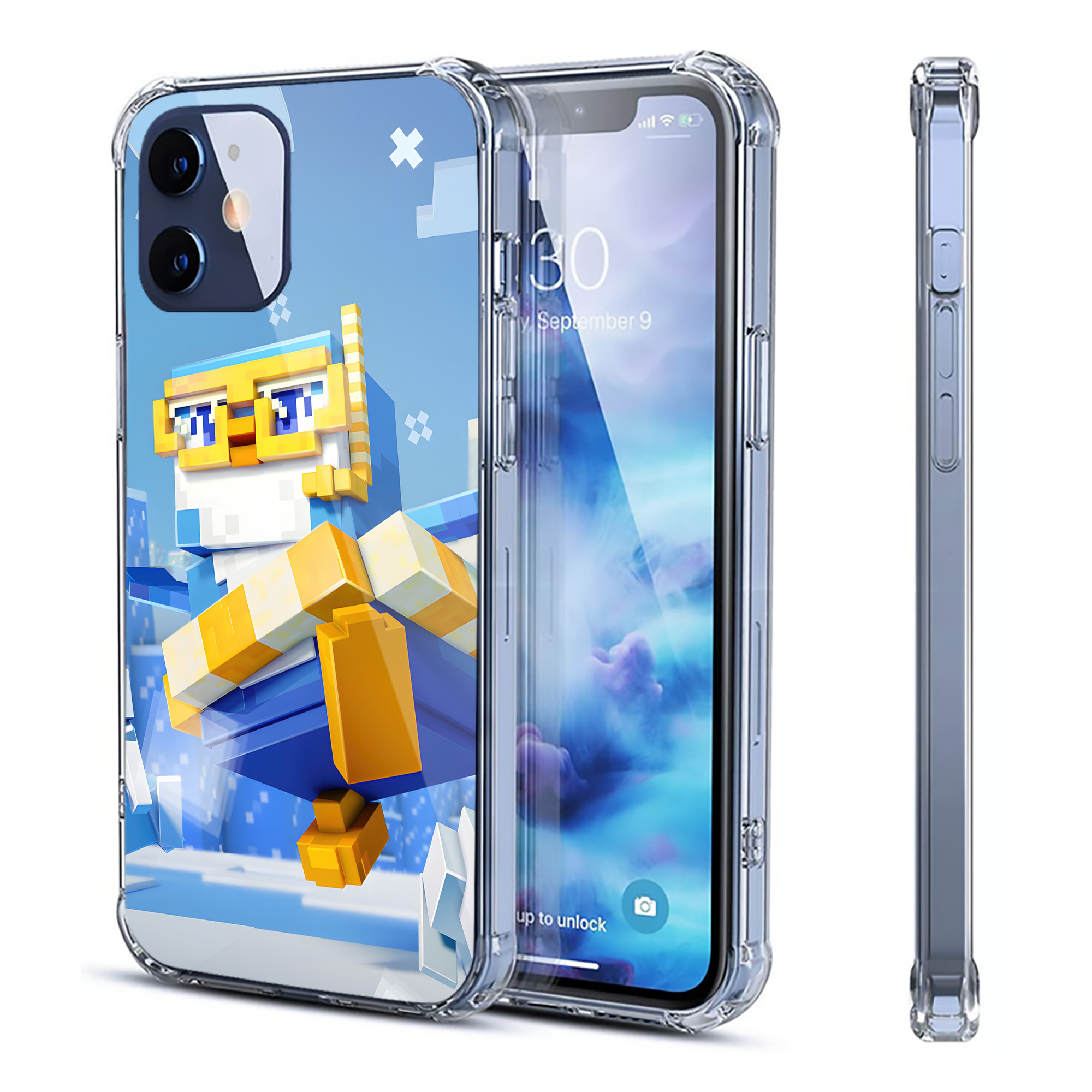 （画像用） マインクラフト ブロックの世界 Minecraft MC Block world 【iPhone 12シリーズ対応】透明スマホケース（クリアソフトケース）